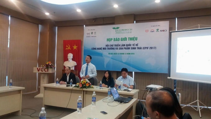 Họp báo về Hội chợ Quốc tế Công nghệ và sản phẩm xanh. (Ảnh: Lương Liễu).