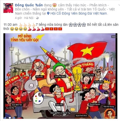 Các CĐV có mặt ở SVĐ Mỹ Đình từ sớm, bỏ mọi công việc ở phía sau.