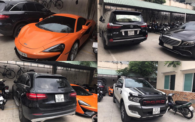 Những chiếc xe ô tô đắt tiền mà các đối tượng sử dụng bị tịch thu