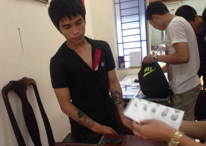 Đối tượng Lê Chí Cường tại cơ quan điều tra.