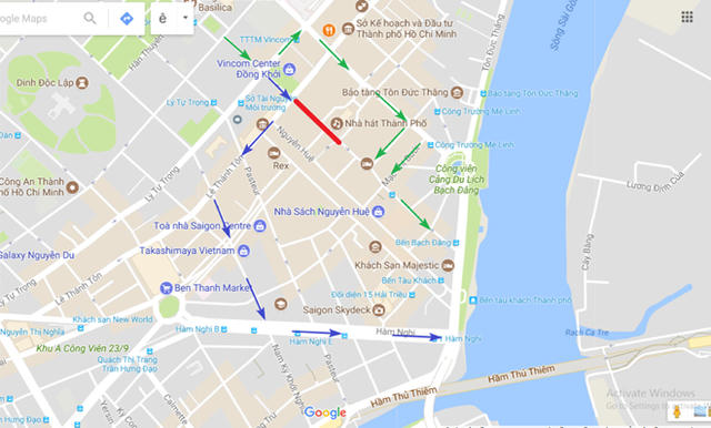 Lộ tr&igrave;nh di chuyển phục vụ chương tr&igrave;nh biểu diễn nghệ thuật dịp lễ 30/4-1/5. (Ảnh: Sở GTVT).
