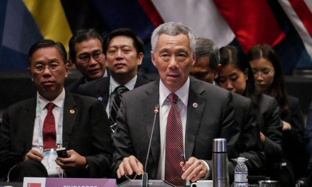 Thủ tướng Lý Hiển Long phát biểu tại hội nghị ASEAN - Mỹ tại Singapore ngày 15/11. (Ảnh: AFP)