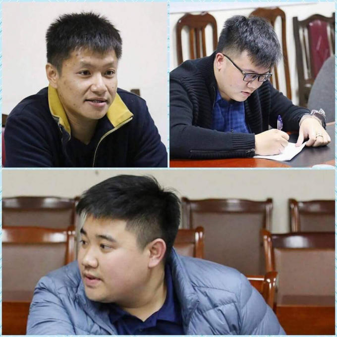 Ba đối tượng bị bắt tại cơ quan công an.