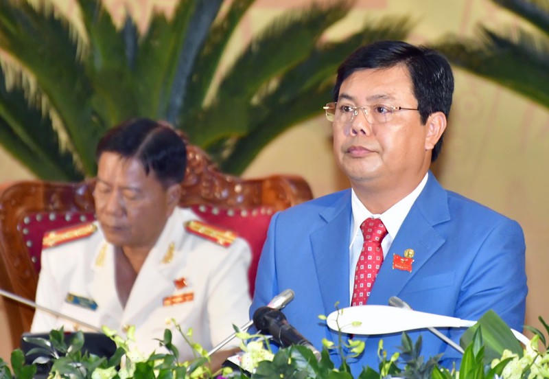 Bí thư Tỉnh ủy Cà Mau Nguyễn Tiến Hải phát biểu khai mạc Đại hội đại biểu Đảng bộ tỉnh Cà Mau lần thứ XVI. (Nguồn: Ảnh do Đại hội cung cấp)