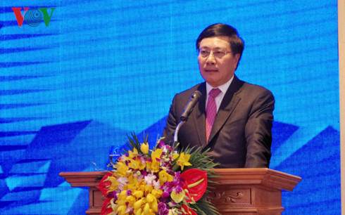 Phó Thủ tướng Phạm Bình Minh phát biểu tại buổi lễ. Ảnh: VOV