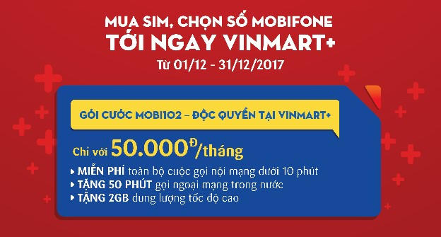 Hệ thống VinMart+ phân phối thêm sim và gói cước di động của Mobiphone.