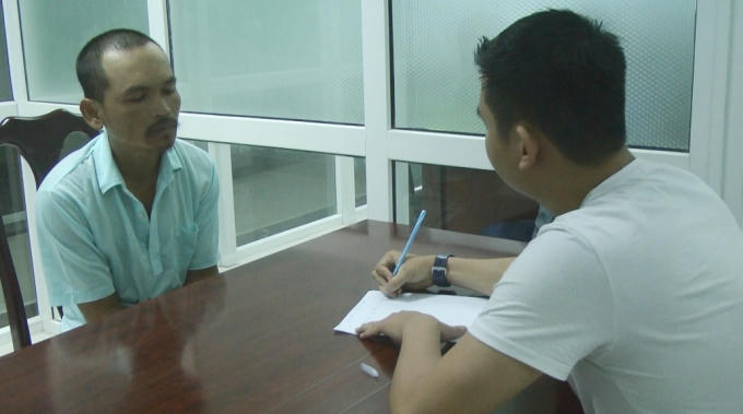 Đối tượng An tại cơ quan công an.