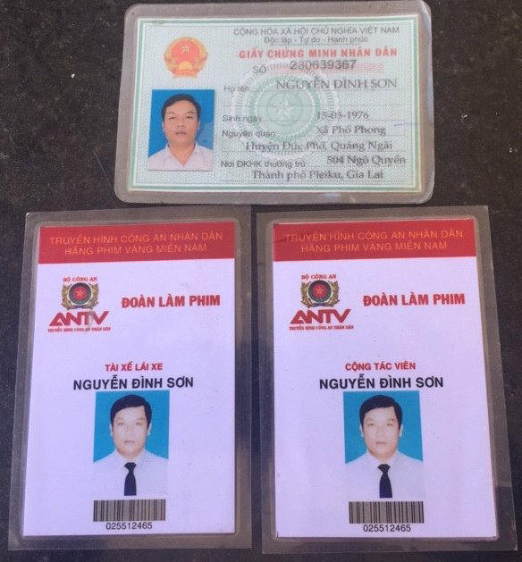 Thẻ cộng tác viên giả của Nguyễn Đình Sơn.