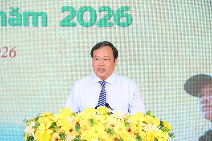 Chủ tịch UBND tỉnh Tây Ninh Lê Văn Hẳn phát biểu.