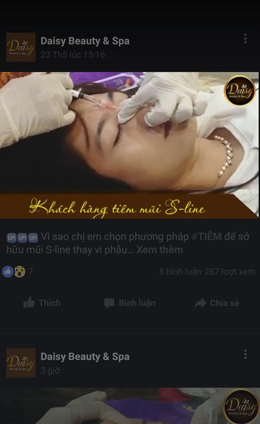 Những quảng cáo của  mỹ Daisy Beauty &amp; Spa.