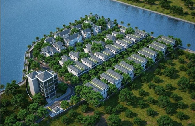 Phối cảnh dự án  "Làng du lịch đoàn kết, Hồ Tây - Hà Nội".