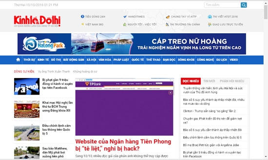 Giao diện mới của Báo điện tử Kinhtedothi.vn