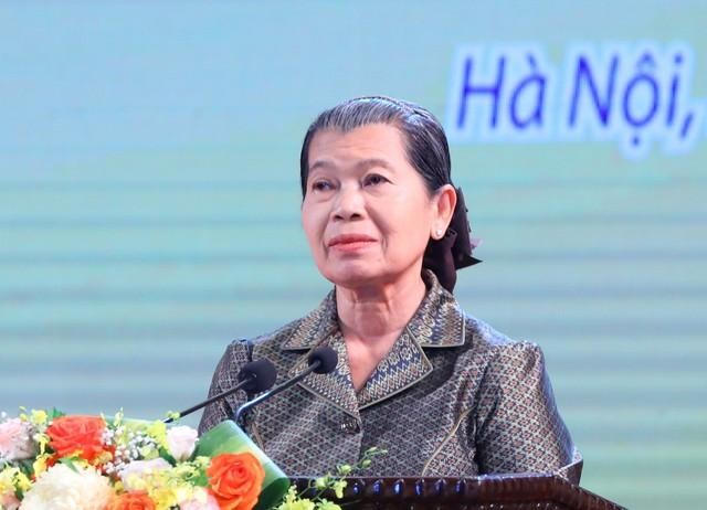 Bà Men Sam An, Phó Thủ tướng Campuchia phát biểu tại lễ kỷ niệm.