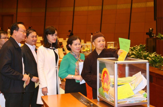 Việc lấy phiếu tín nhiệm được tiến hành theo từng nhóm cơ quan