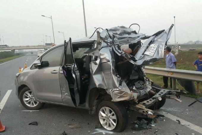 Hiện trường nơi xảy ra vụ tai nạn đặc biệt nghiêm trọng.