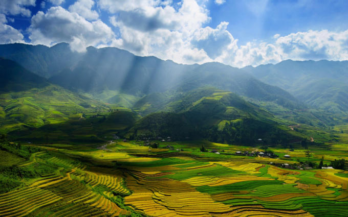Ruộng bậc thang ở Mù Cang Chải, Yên Bái.