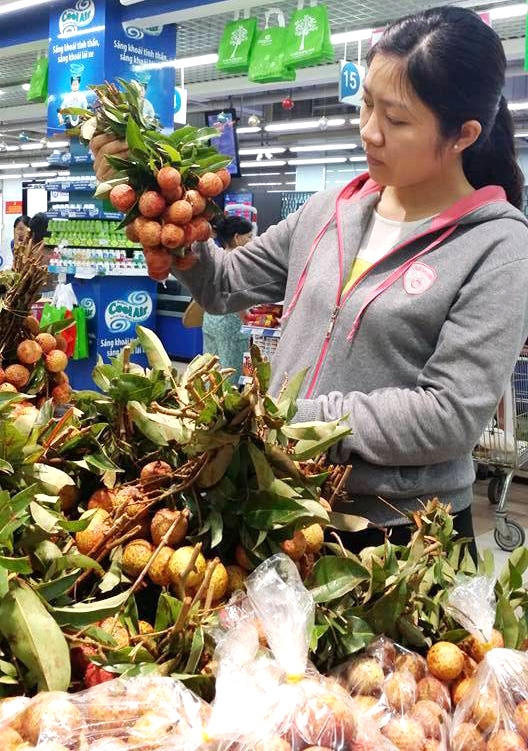 Các tỉnh thành phía Nam là thị trường tiêu thụ vải thiều khá lớn.