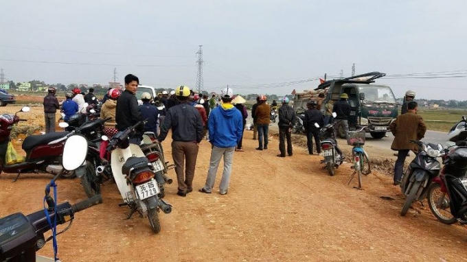 Hiện trường vụ tai nạn giao thông.