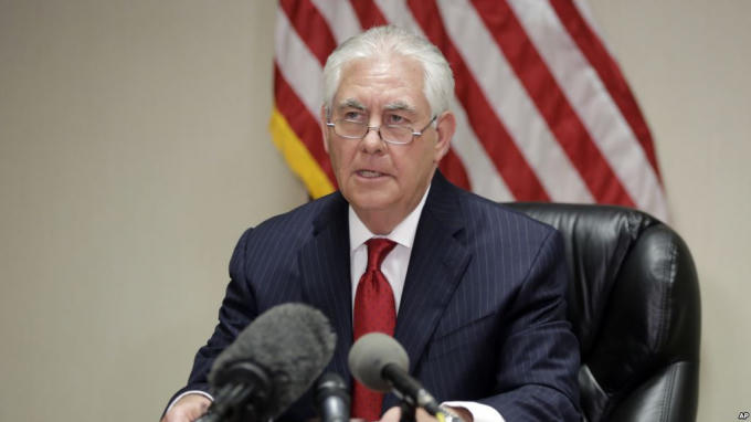 Ngoại trưởng Mỹ Rex Tillerson.