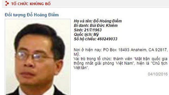 Đỗ Hoàng Điềm, Chủ tịch Việt tân.