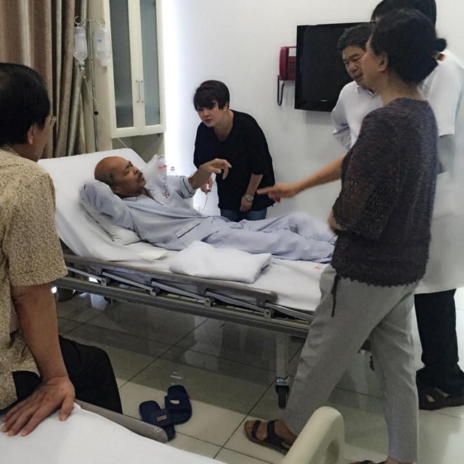 Nữ diễn viên cho biết tình hình sức khỏe của nghệ sĩ Hán Văn Tình hiện rất khó khăn và không nói trước được điều gì. Ảnh: Facebook diễn viên Trà My.
