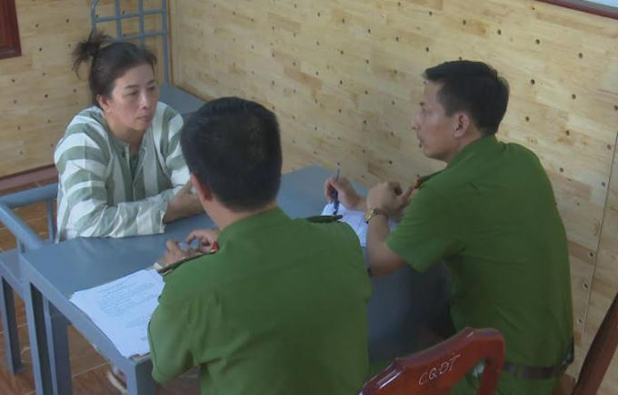 Trần Thị Thanh Hà tại cơ quan điều tra.