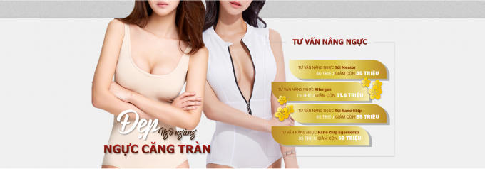 Quảng cáo trên website của thẩm mỹ viện Sline.