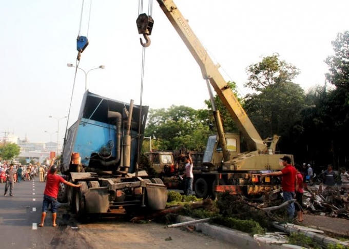 Hiện trường vụ tai nạn.