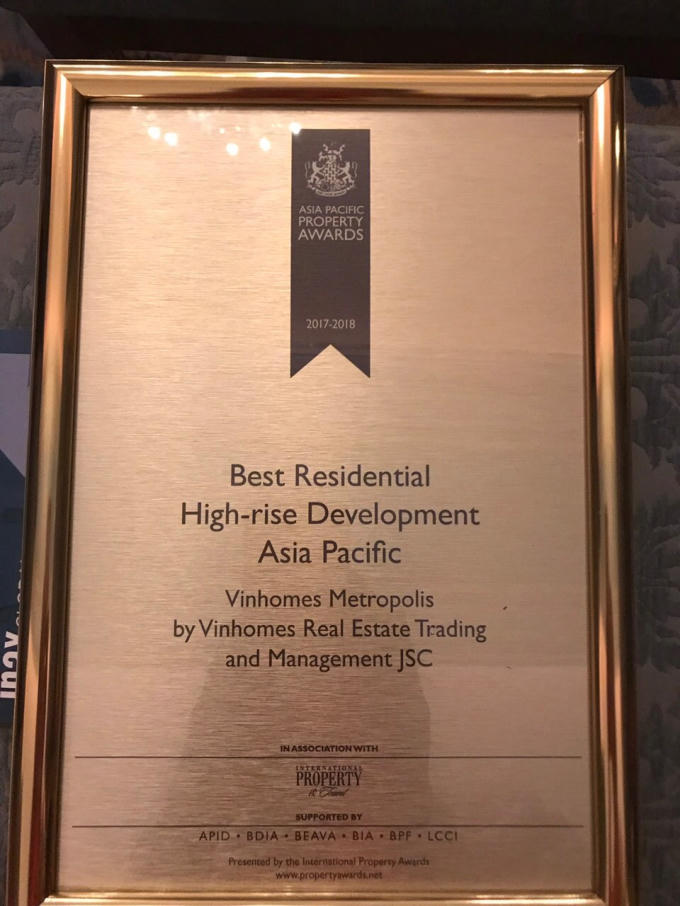 Vinhomes Metrololis - T&ograve;a nh&agrave; cao tầng tốt nhất Ch&acirc;u &Aacute; Th&aacute;i B&igrave;nh Dương 2017