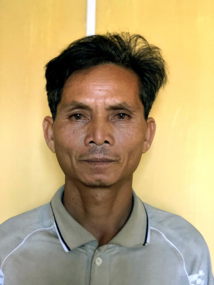 Ảnh nghi can Ksor Lưn tại cơ quan CSĐT Công an huyện Krông Pa.
