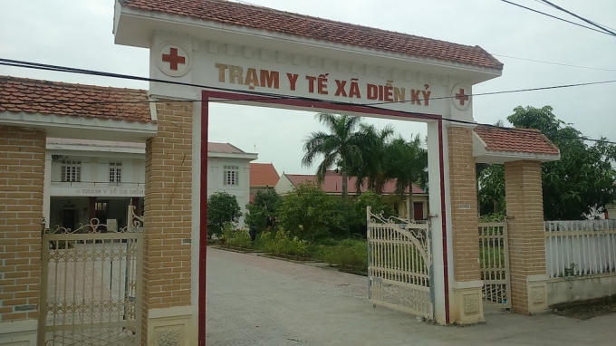 Trạm y tế xã Diễn Kỷ - noi xảy ra vụ việc từ chối cấp cứu đang gây xôn xao dư luận.