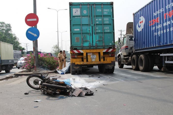 HIện trường vụ tai nạn.