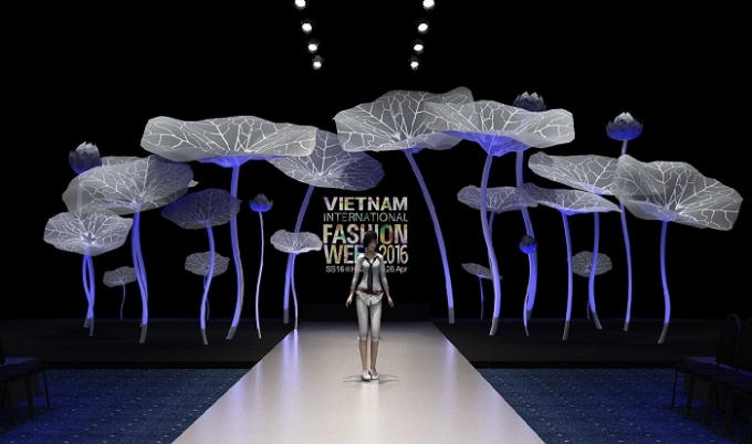 Phối cảnh sân khấu Tuần lễ Thời trang Quốc tế Việt Nam 2016. Ảnh: BTC