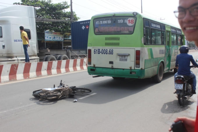 Hiện trường vụ tai nạn.