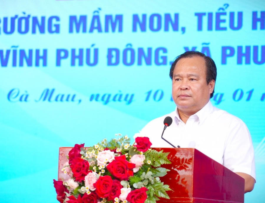 Ông Nguyễn Minh Luân – Ủy viên BTV Tỉnh ủy, Phó Chủ tịch UBND tỉnh Cà Mau, phát biểu tại buổi lễ.