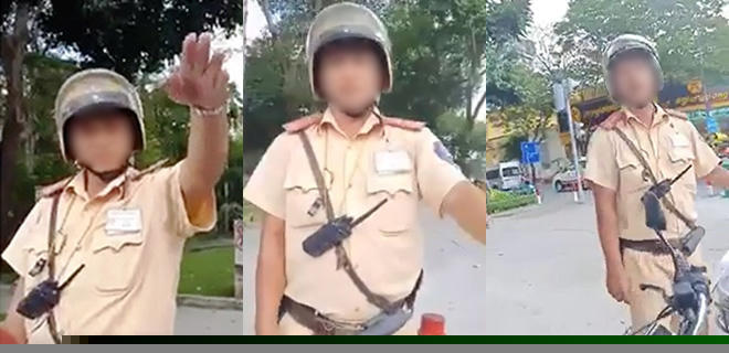 bi tai xe phan ung, csgt o tp.hcm chui tuc roi len xe dac chung phong di hinh anh 1