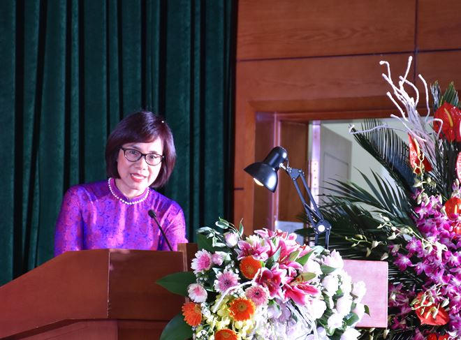 Thứ trưởng Bộ Tư pháp Đặng Hoàng Oanh phát biểu tại buổi Lễ