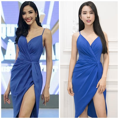 Huỳnh Vy quyết định diện lại bộ váy quyến rũ từng được Á hậu Hoàng Thùy mặc trong một chương trình truyền hình.
