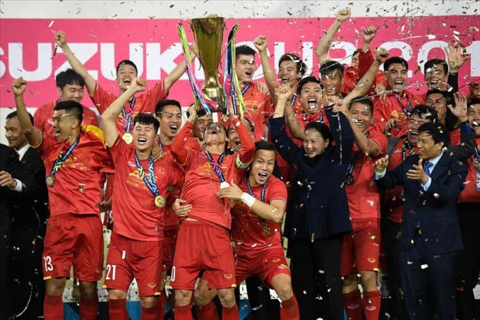 ĐT Việt Nam giành ngôi vô địch AFF Cup 2018. Ảnh: AFF.
