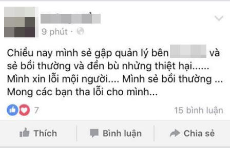 Status được đăng tải trên trang cá nhân.