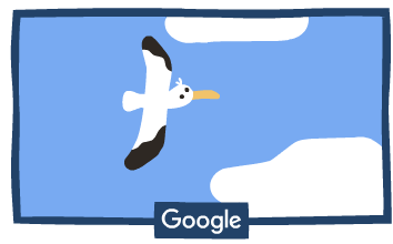 Chim hải âu lớn: Hình ảnh xuất hiện trên Google Doodle nhân Ngày Trái Đất 2019. (Nguồn: Google Doodle).