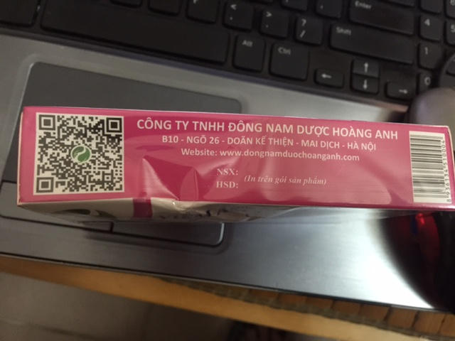 Địa chỉ công ty ghi trên vỏ thuốc.