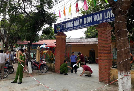 Trường mầm non Hoa Lan nơi xảy ra sự việc.