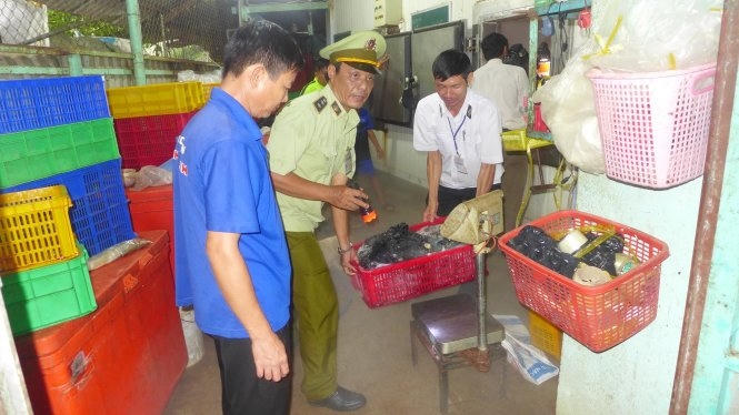 Sản phẩm động vật tịch thu tại cơ sở kinh doanh thực phẩm Tuấn Hằng. Ảnh: B.L.