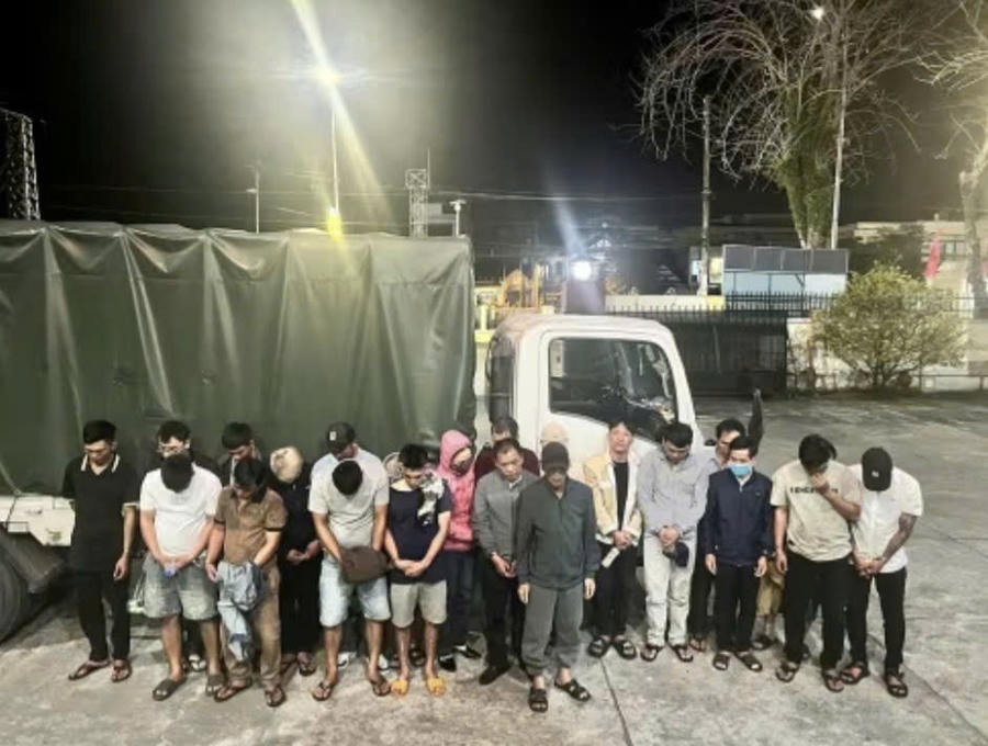 Công an tỉnh Quảng Ngãi tạm giữ 26 đối tượng trong vụ việc. Ảnh: Công an tỉnh Quảng Ngãi