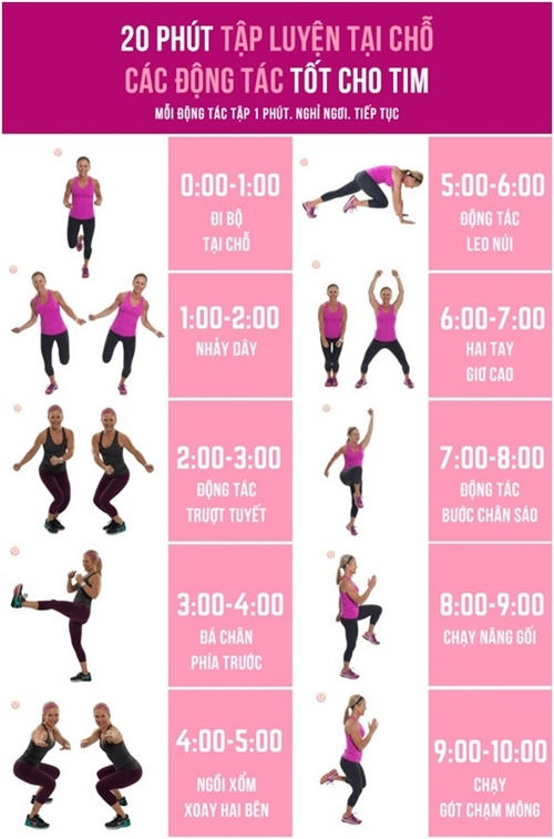 Các động tác tốt cho tim mạch