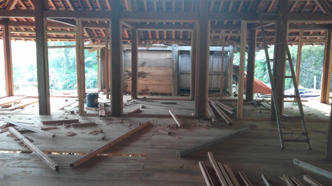 Diện tích mặt sàn của ngôi nhà lên tới khoảng 100 mét vuông.