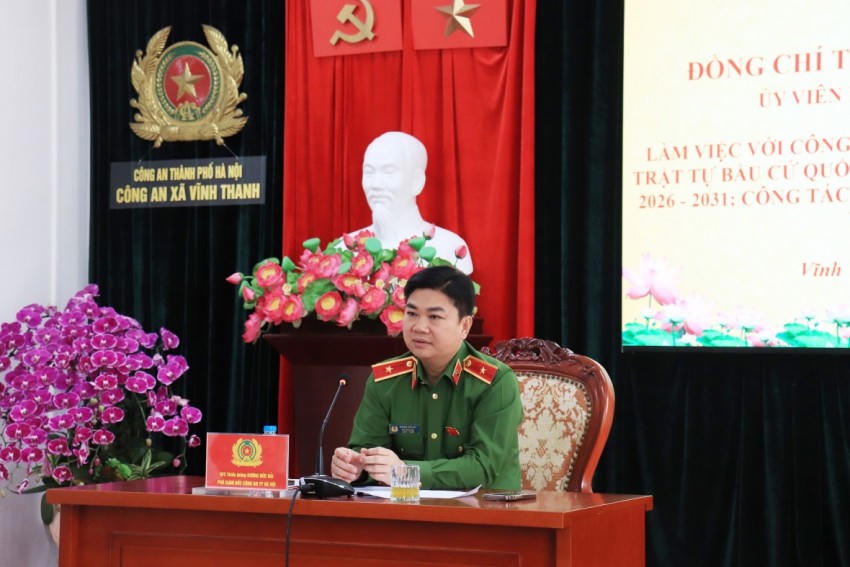 Thiếu tướng Dương Đức Hải, Phó Giám đốc CATP phát biểu chỉ đạo.