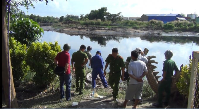 Hiện trường nơi phát hiện thi thể nạn nhân.