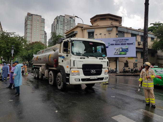 Chiếc xe bồn liên quan đến vụ tai nạn.
